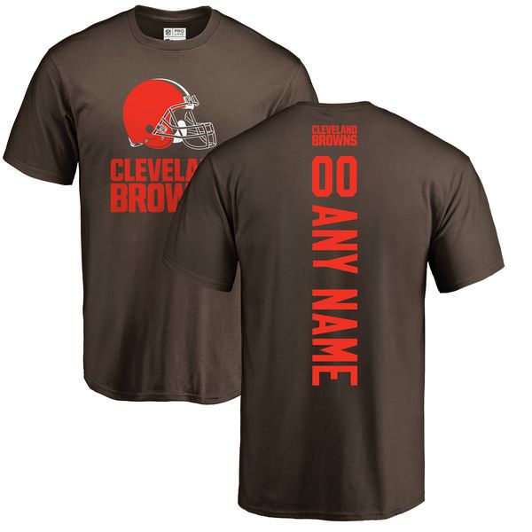 Men Cleveland Browns NFL Pro Line Brown Custom Backer T-Shirt